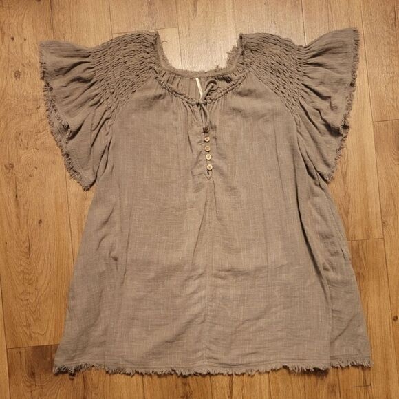 Free People Cotton Oversized Mini Dress Olive Size S - Picture 1 of 6